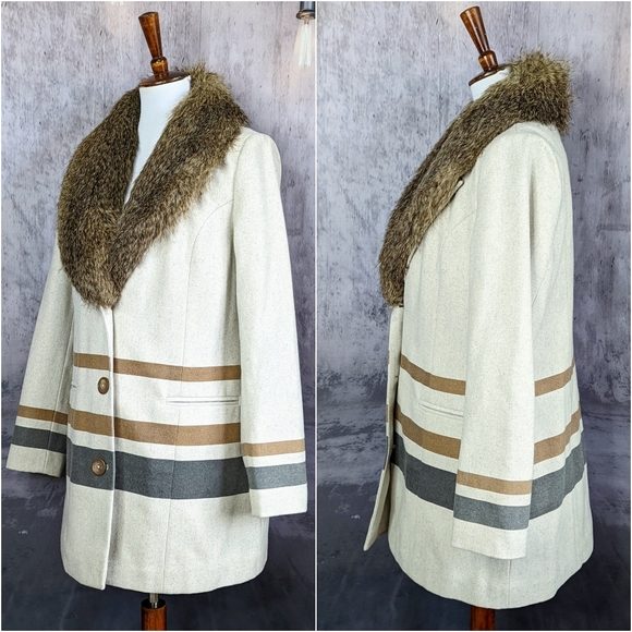 Anthropologie Gentle Fawn Storm Coat, size Large, multi color, faux fur - Picture 5 of 16